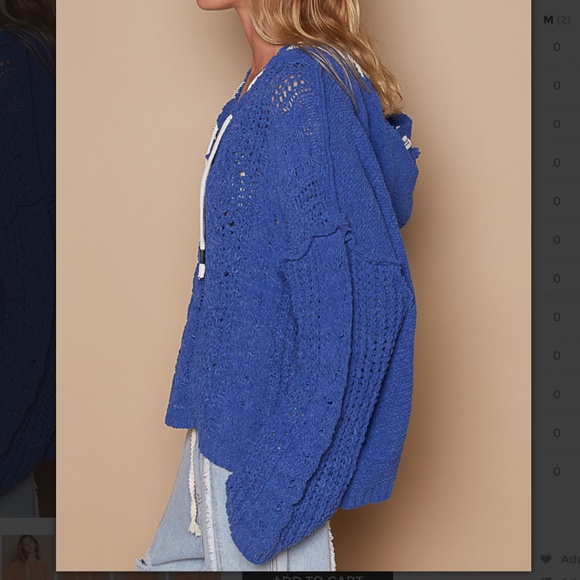 POL “ Stacy 3 “ POL Cable Knit Chenille Sweater with Drawstring Hood 65 - Picture 7 of 9